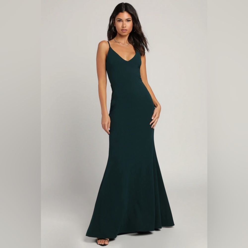 Lulus Infinite Glory Forest Green Maxi Dress